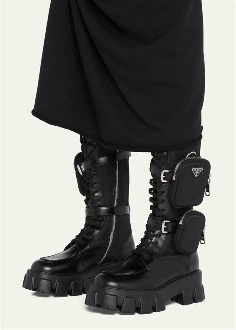 Prada monolith combat boots